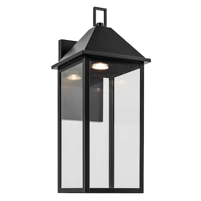 Prin 22 Inch 1 Light Outdoor DarkSky Wall Light with Clear Glass in Black