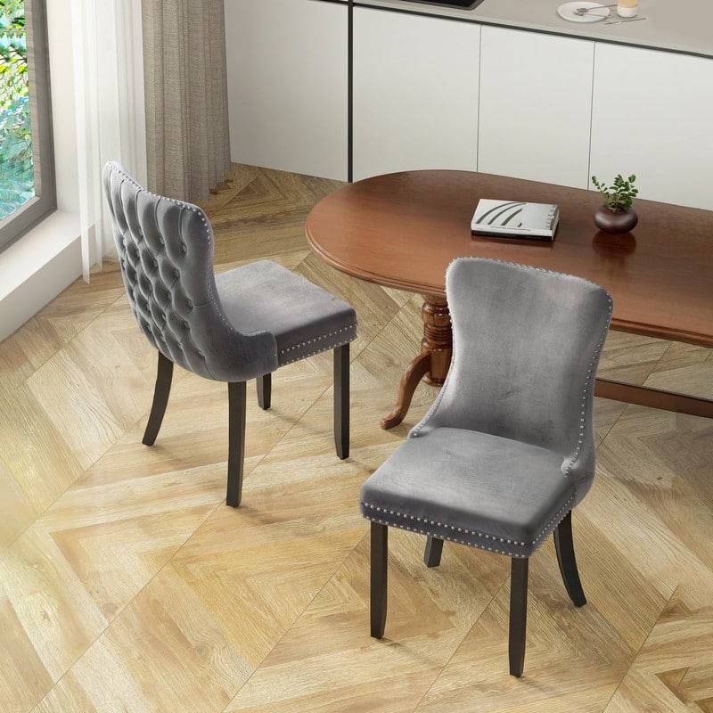 18.9" Upholstered Wing Back Dining Chair (Set of 2)