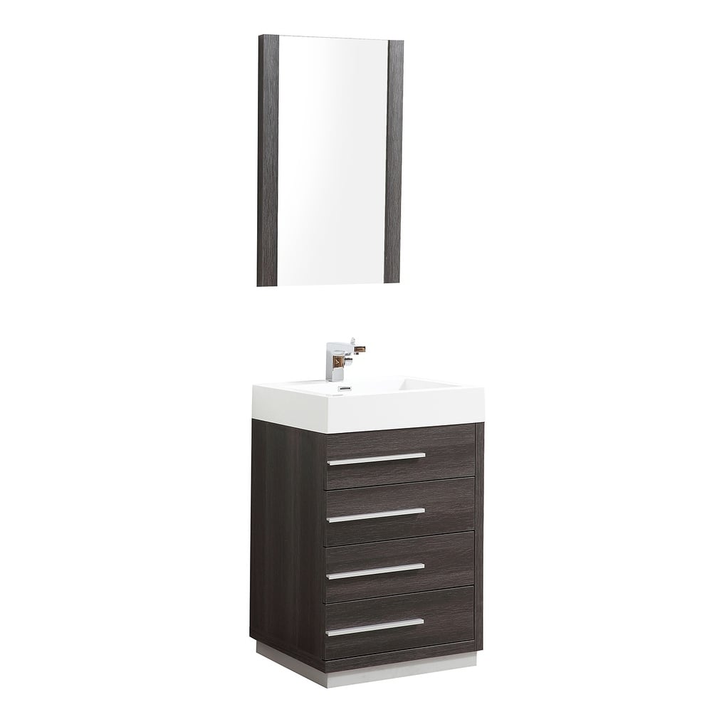 Blossom 24" All-Wood Vanity w/ Acrylic Sink & Mirror, Freestanding