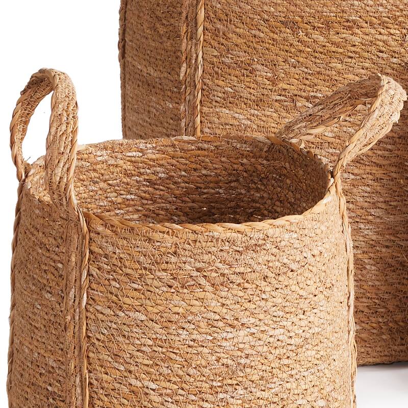 Sg Rnd Baskets W/ Long Handles St/3