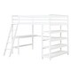 preview thumbnail 7 of 6, White Loft Bed with Desk, Ladder, Shelves