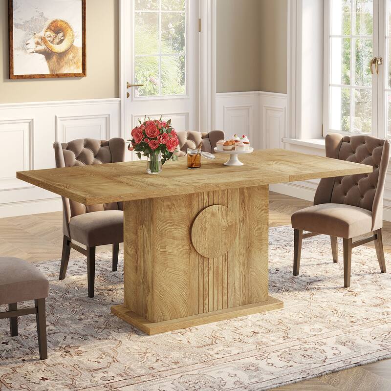 Wood Dinner Table, Kitchen Dining/Living Room Accent Dinner Table Gathering Table