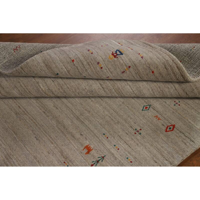 Hand Knotted Oriental 100% Wool Carpet Tribal Animal Pictorial Multi-Colored Gabbeh Area Rug - 8' 1'' X 5' 2''