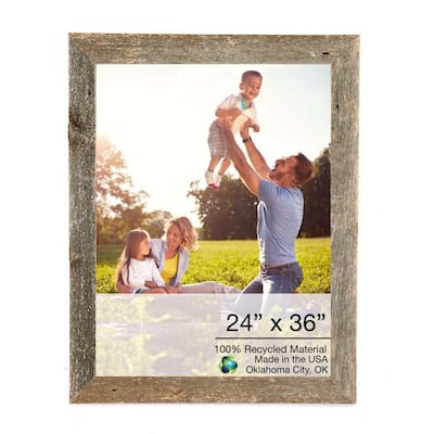 24x36 Natural Weathered Grey Picture Frame with Plexiglass Holder