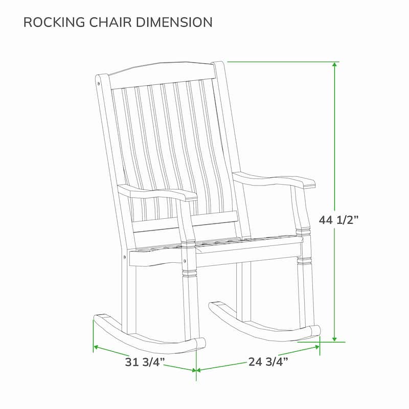 Cambridge Casual Boston 2-piece Teak Outdoor Rocking Chair