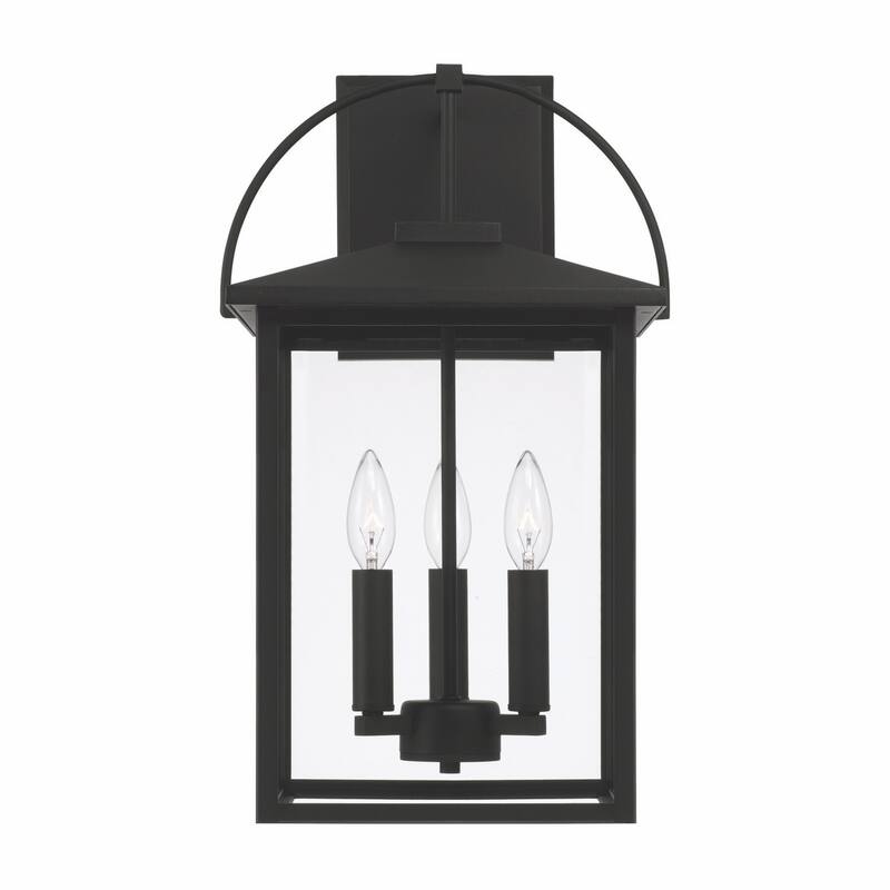 Bryson Black Outdoor Wall Lantern w/ Clear Glass