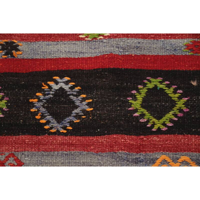 Hand Woven Oriental 100% Wool Carpet Southwestern Tribal Multi-Colored Kilim Area Rug - 10' 8'' X 7' 5''