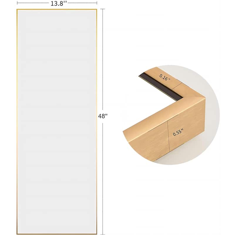 BEAUTYPEAK Full Length Wall Mirror 14 x 48 Hanging or Leaning