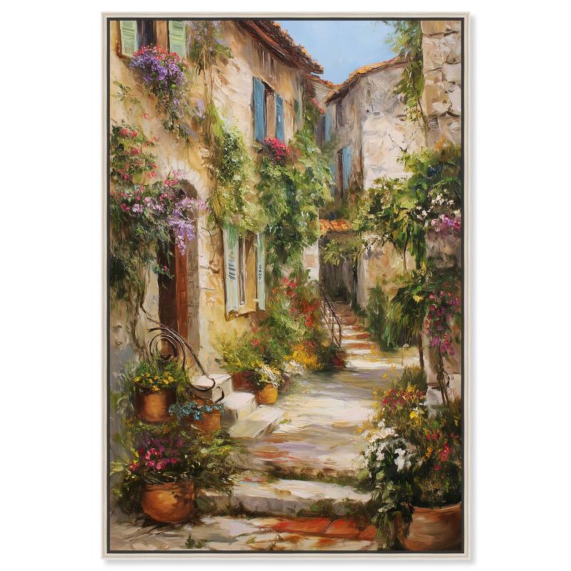 Mediterranean Charm II Canvas by Art Remedy - Silver - 24" x 36"