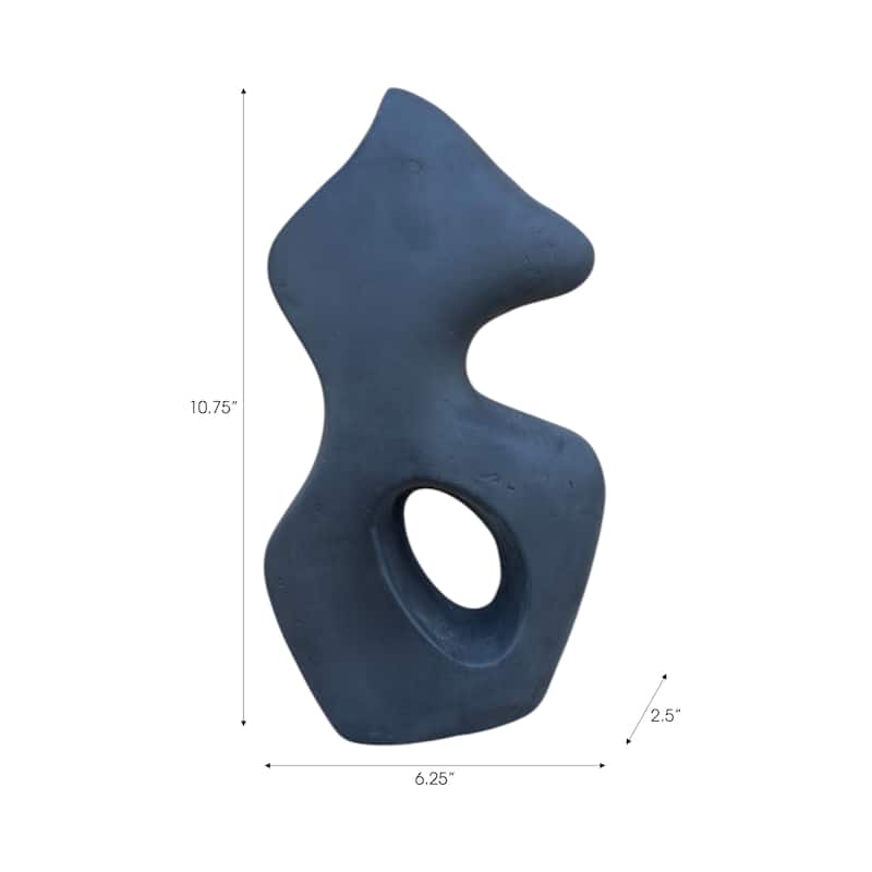 Pottery Abstract Sculpture with Curved Silhouette and Artistic Design