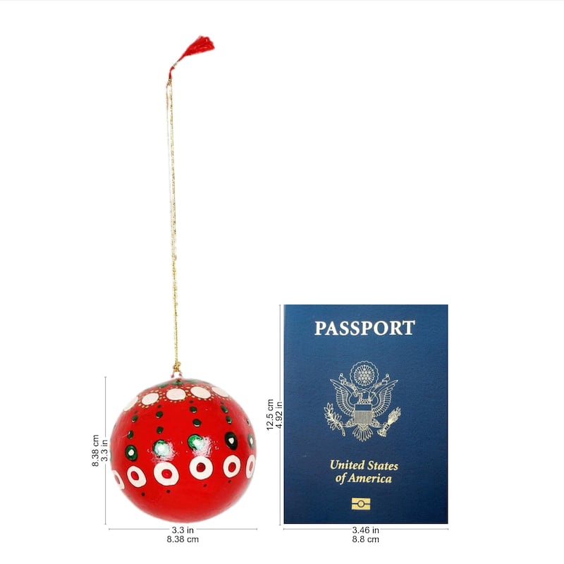 NOVICA Papier mache ornaments, 'Jolly Baubles' (set of 6)