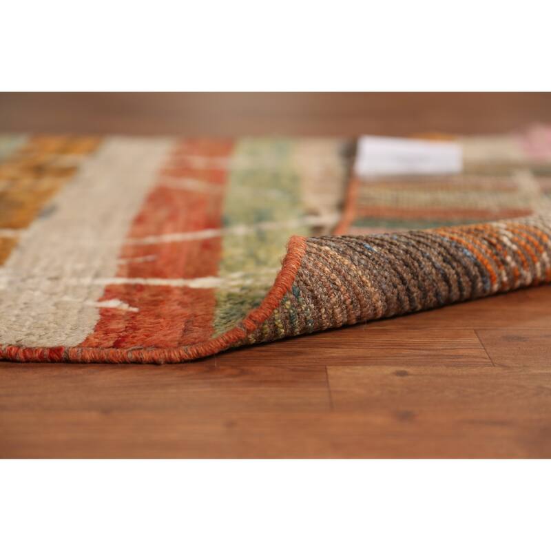 Geometric Moroccan Runner Rug Oriental Handmade Wool Carpet - 3'1" x 9'7"