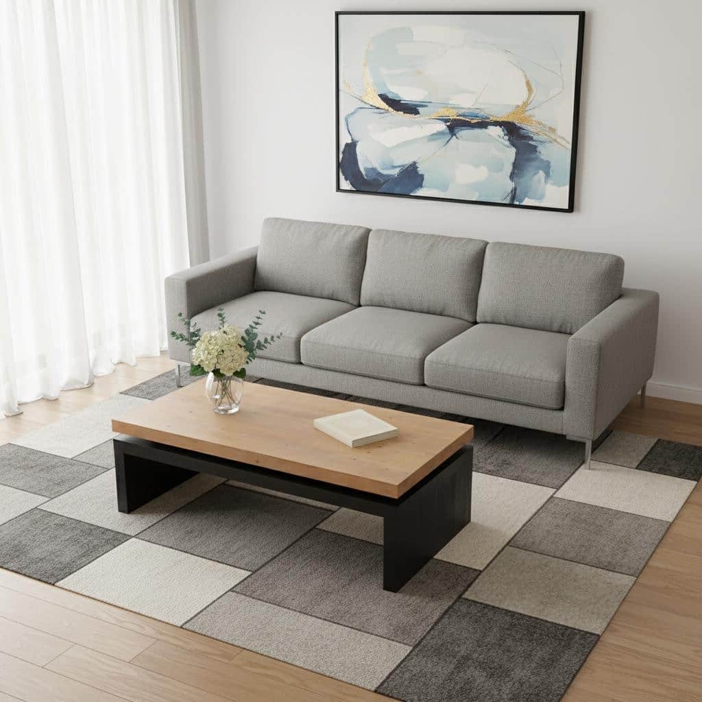 HomeRoots 48" Natural and Black Wood Floating Frame Coffee Table - 47.64 in. x 16.30 in. x 23.62 in.