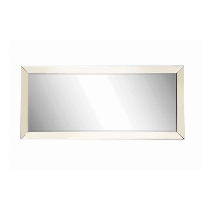 Rectangular Shaped Floor Mirror with Beveled Edge, Silver