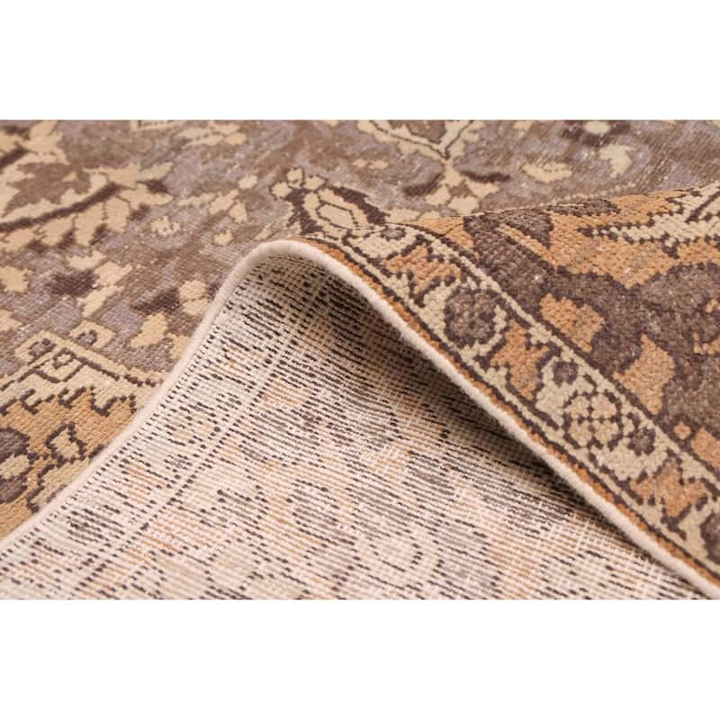ECARPETGALLERY Hand-knotted Antalya Vintage Taupe Wool Rug - 6'8 x 9'7