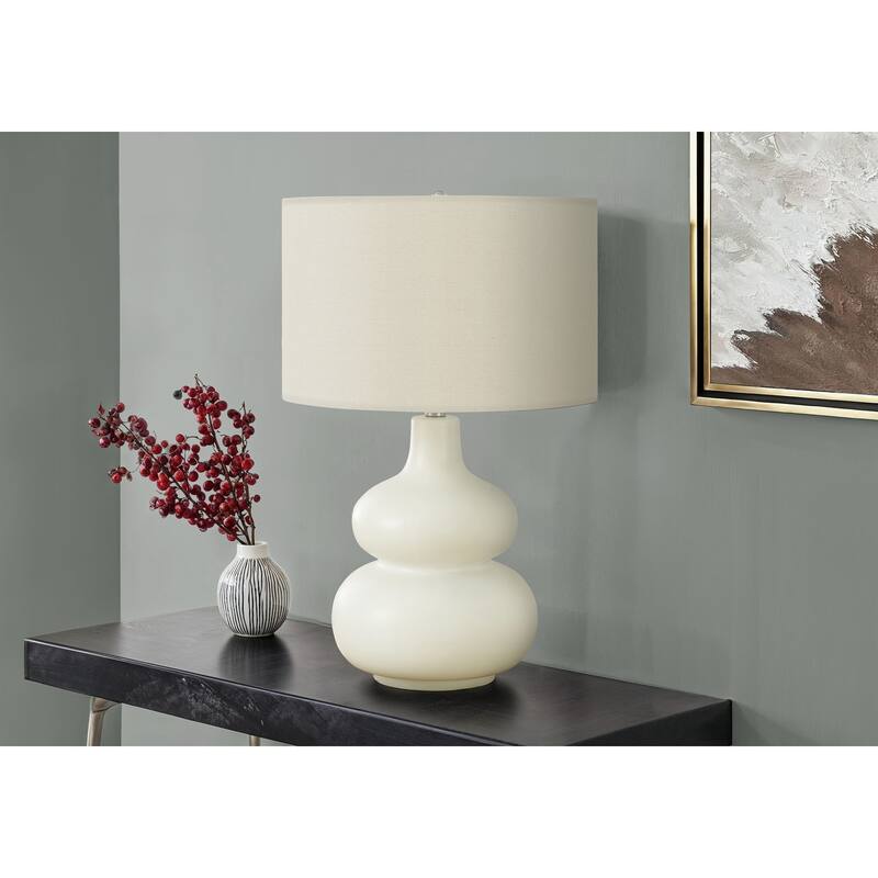 Lighting, 25"h, Table Lamp, Ivory / Cream Shade, Cream Ceramic, Contemporary - Cream