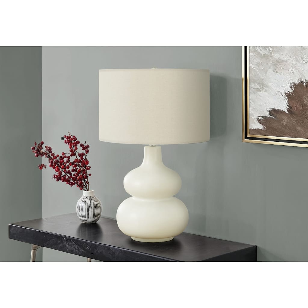 Lighting, 25"h, Table Lamp, Ivory / Cream Shade, Cream Ceramic, Contemporary