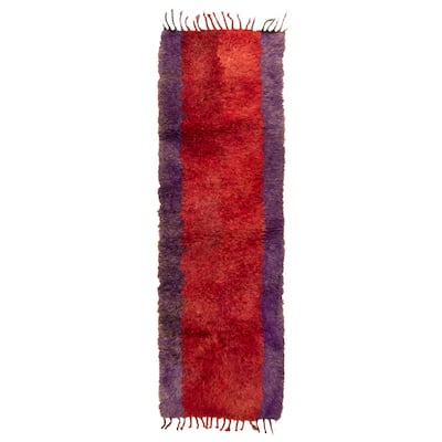 ECARPETGALLERY Hand-knotted Afghan Shiravan Red Wool Rug - 3'0 x 9'10