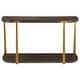 preview thumbnail 1 of 5, 2-Tier Wooden Console Table - 54" - Brown and Gold