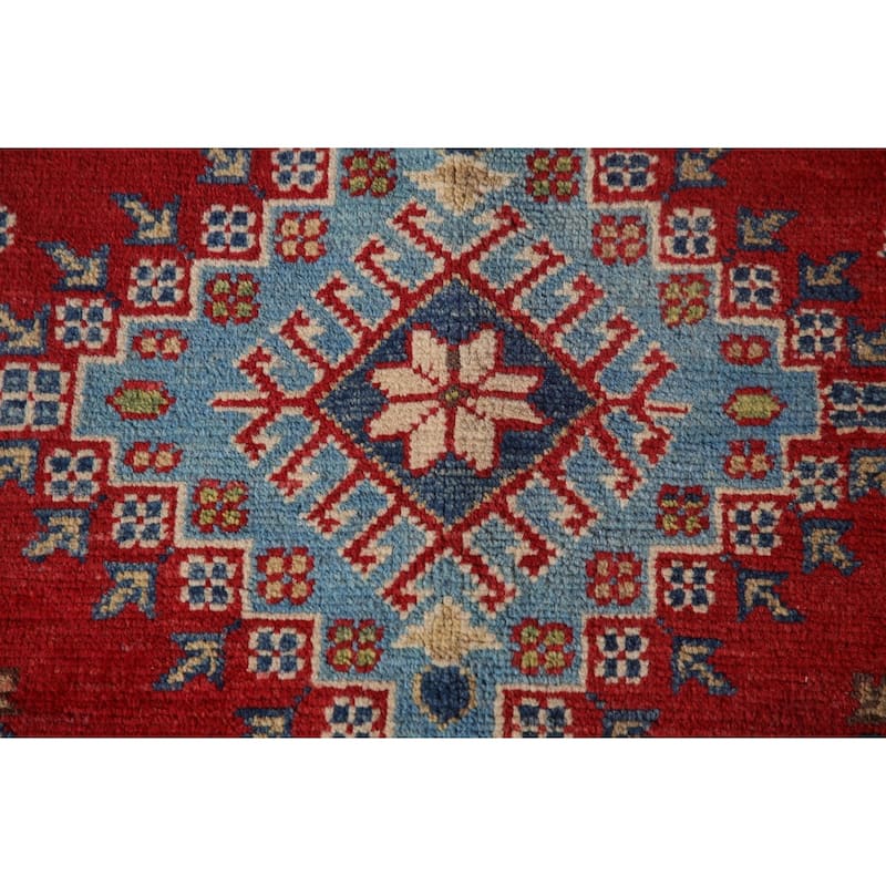 Red Kazak Oriental Area Rug Handmade Wool Carpet - 6'8" x 9'10"