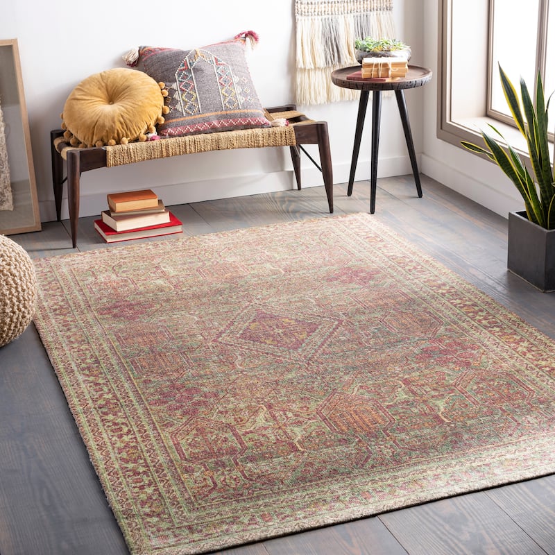 Artistic Weavers Brene Handmade Printed Persian Area Rug - Ruby - 2' x 3'