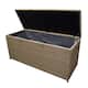 Indoor and Outdoor Balcony Patio Deck Porch Pool 113 Gallon Wicker Storage Box Trunk Bin with Metal Frame - Tan