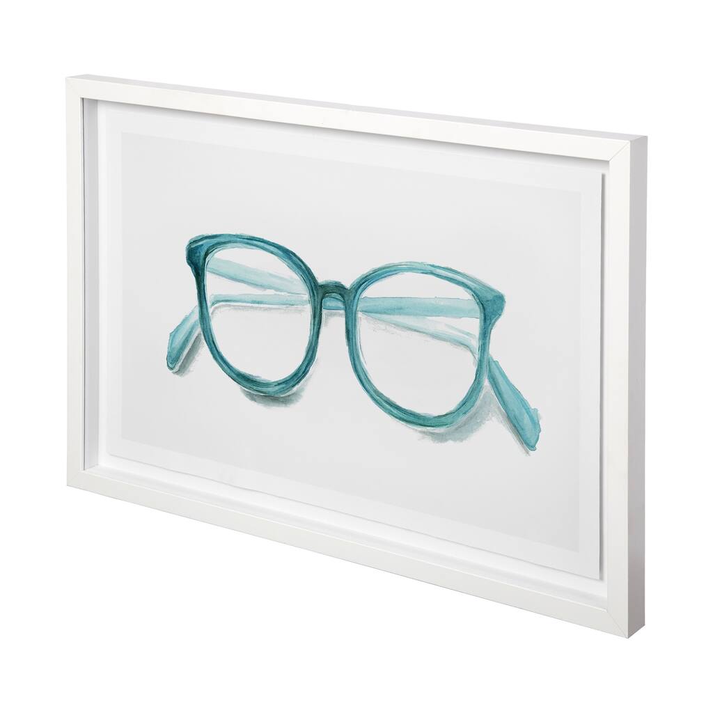 Glasses Aqua Framed Art Print