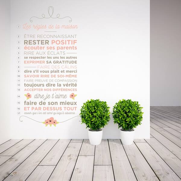 Shop Walplus Wall Sticker Decal Wall Diy Art Floral House French House Rule Overstock 31770419