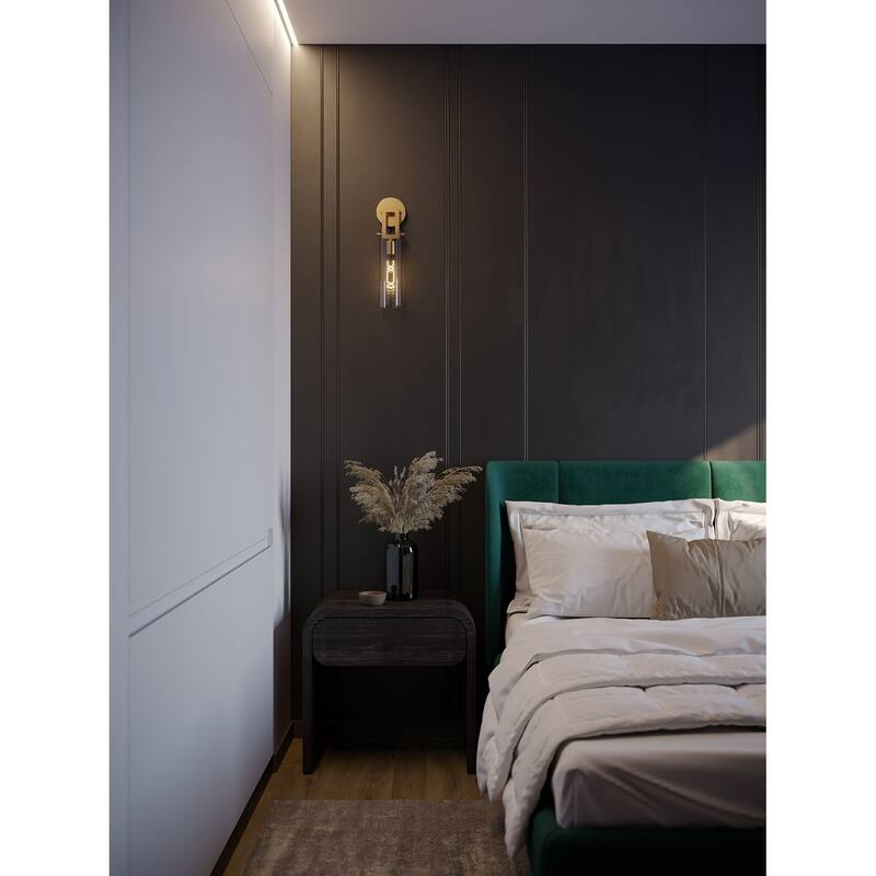 AFX HOUS0517MB Houston 17" Tall Wall Sconce with Clear Glass Shade