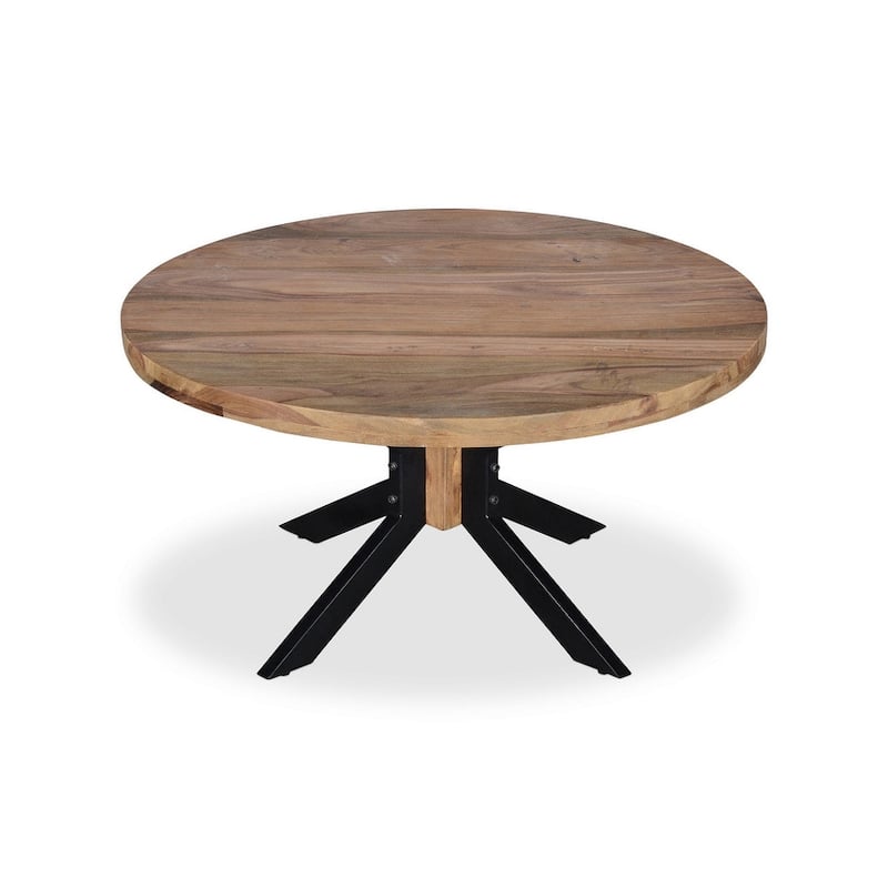 Sheesham Wood Round Coffee Table - 35" - 35" X 35"