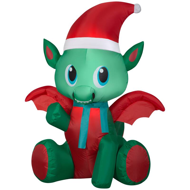 Gemmy Christmas Inflatable Baby Dragon, 3.5 ft Tall