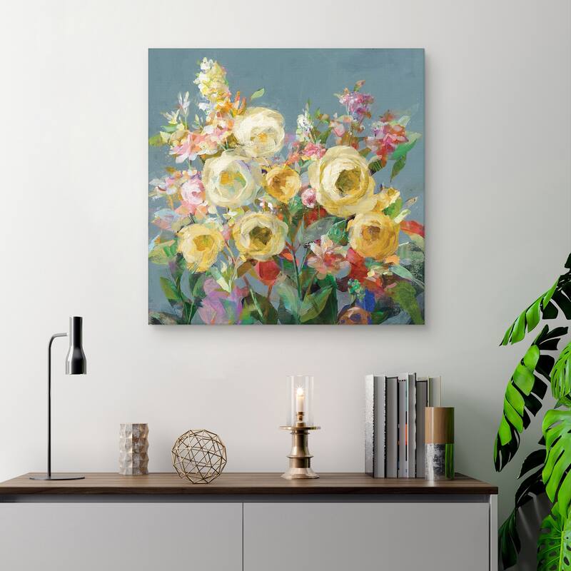 Joy of the Garden Square I by Danhui Nai Canvas Art Print