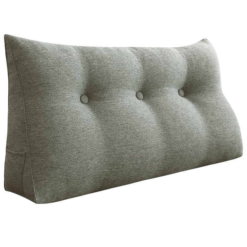 WOWMAX Headboard Wedge Reading Pillow Back Support Linen - Grey - Twin