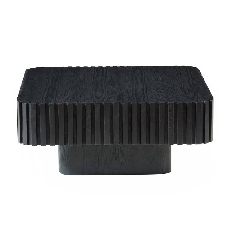 Modern 35.43 inch Handcraft Drum Coffee Table Square Coffee Table for Living Room