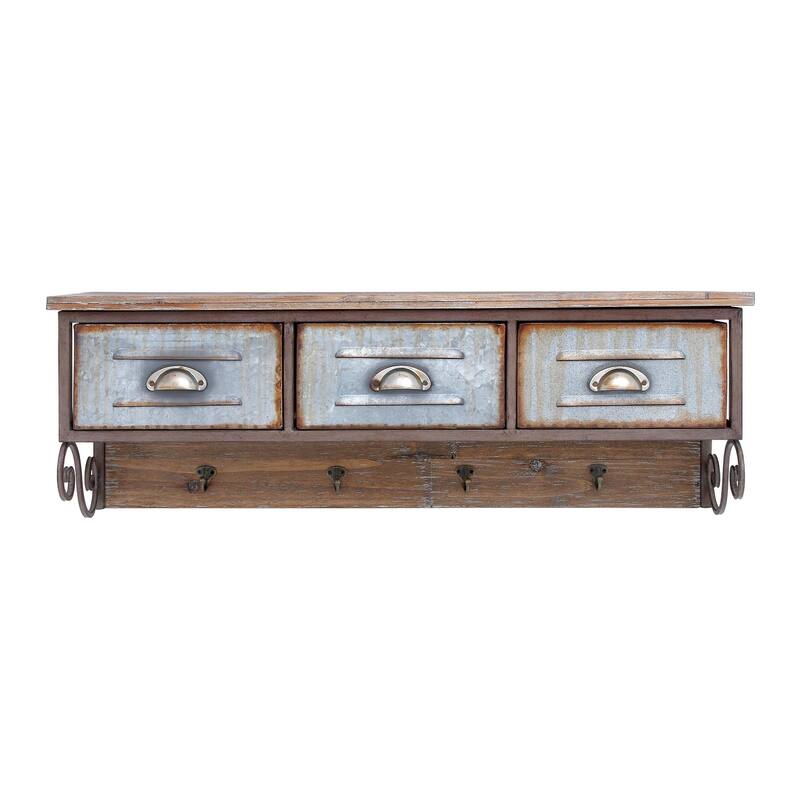 Wood Wall Shelf - Brown - Roche River Decor - Brown