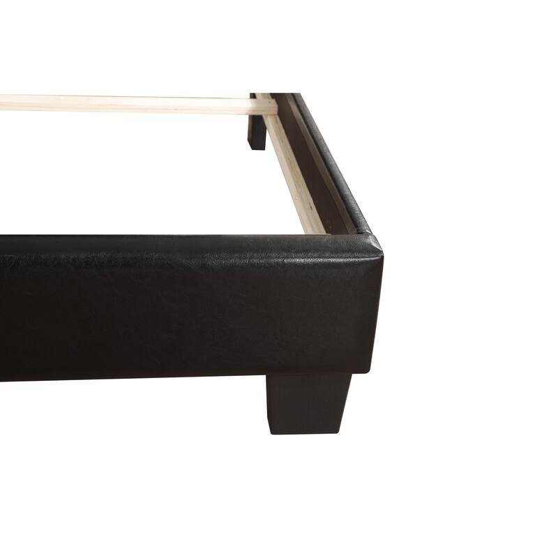 Glory Furniture Contemporary Faux Leather Upholstered Bed with Tufted Headboard