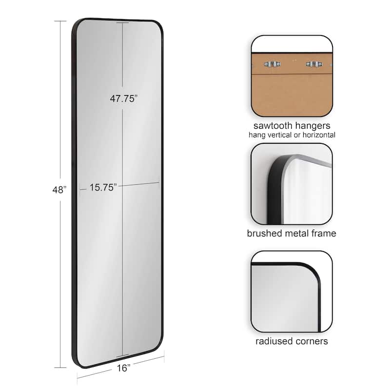 Kate and Laurel Zayda Radius Rectangle Framed Wall Mirror