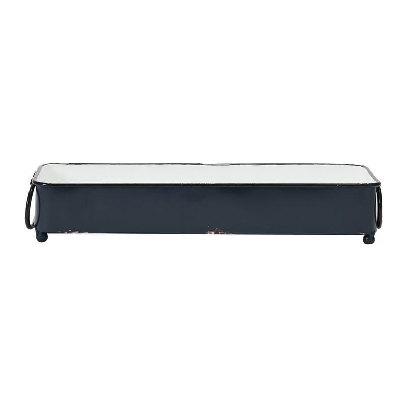 Decorative Metal Tray with 2 Handles