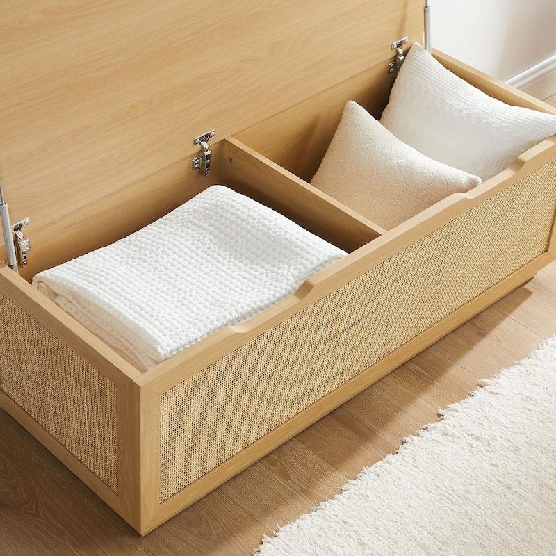 Soma Fluted 3-in-1 Hall Tree With Storage Bench and Coat Rack