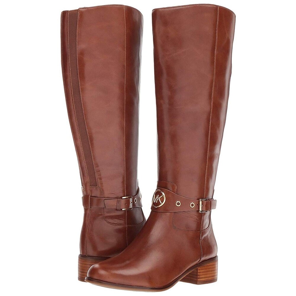 michael michael kors april leather and knit boot