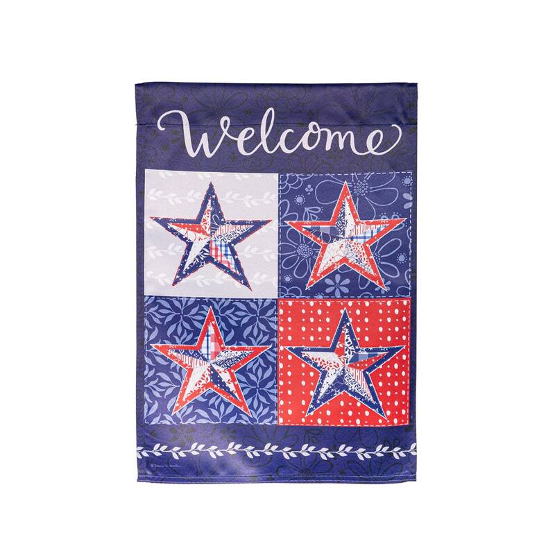 Red, White, and Blue Stars Suede Garden Flag