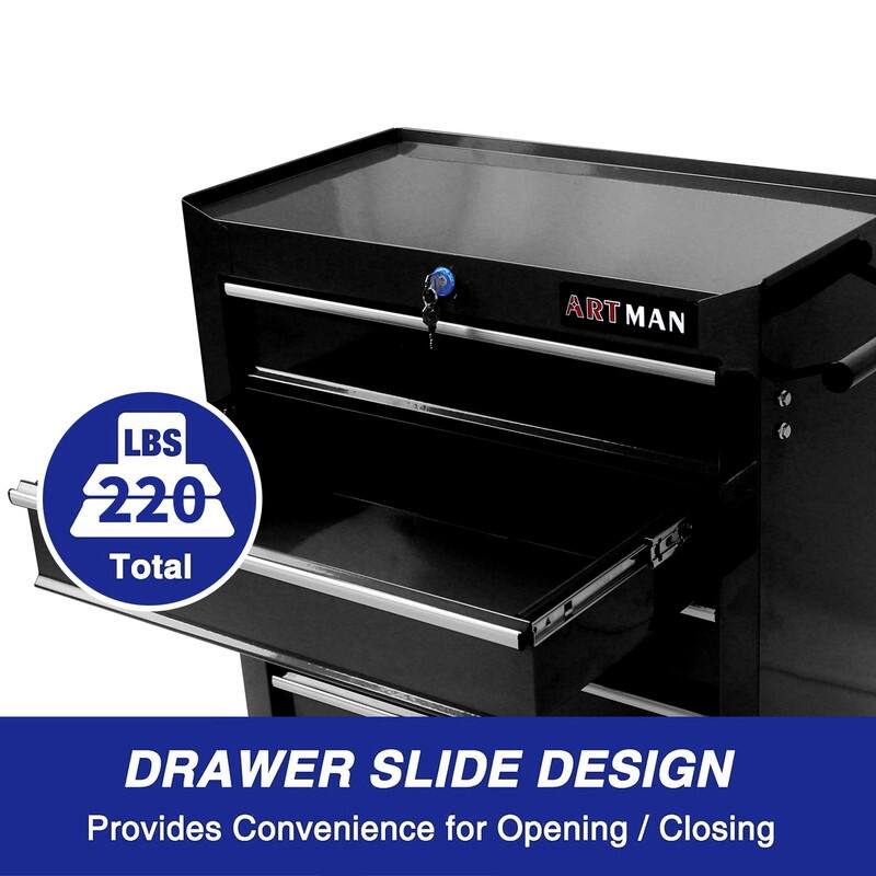 5-Drawer Rolling Tool Cart with Wheels Garage Storage Tool Chest