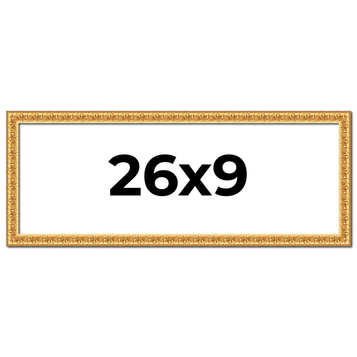 26x9 Frame Gold Real Wood Picture Frame Width 1 inches | Interior