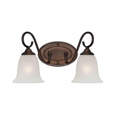 Millennium Lighting 2 Light Bathroom Vanity Fixture in Multiple Finishes with Frosted Glass Shades