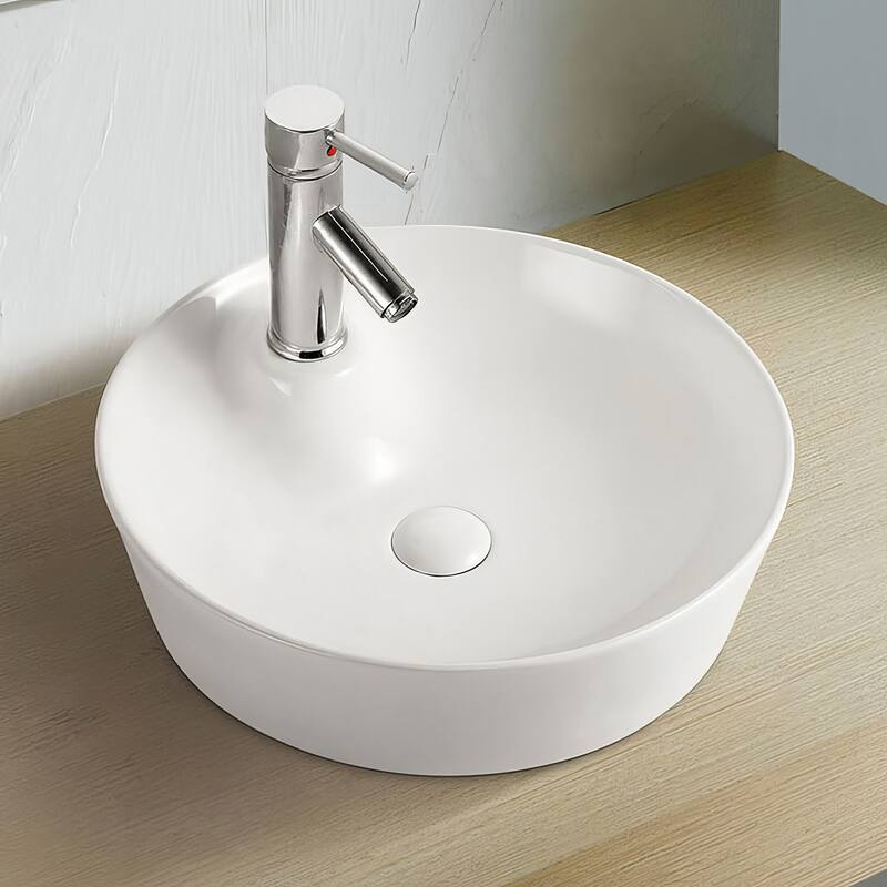Whitehaus Isabella Plus 17-1/8" Vitreous China Vessel Bathroom Sink