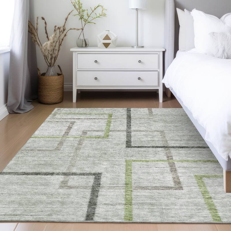 Machine Washable Indoor/ Outdoor Chantille Contemporary Geo Rug