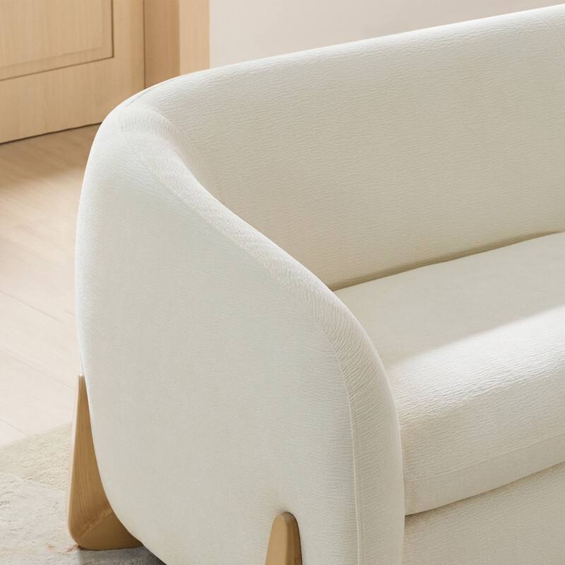 Spruce & Spring Julia Upholstered Curved Sofa Couch for Living Room