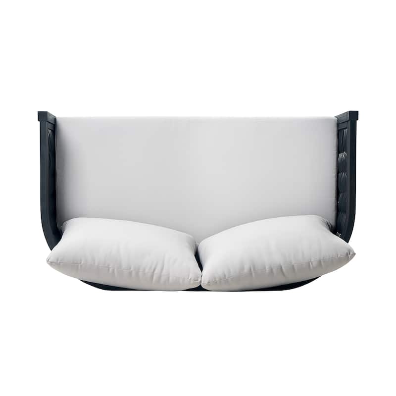 Burchett Outdoor Acacia Wood and Wicker 4 Seater Chat Set with Cushions by Christopher Knight Home