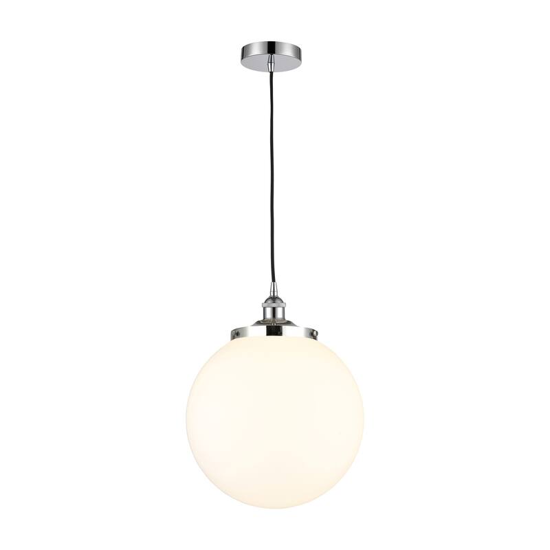 Innovations Lighting Beacon - 1 Light 14" Cord Hung Mini Pendant. - Polished Chrome/Matte White