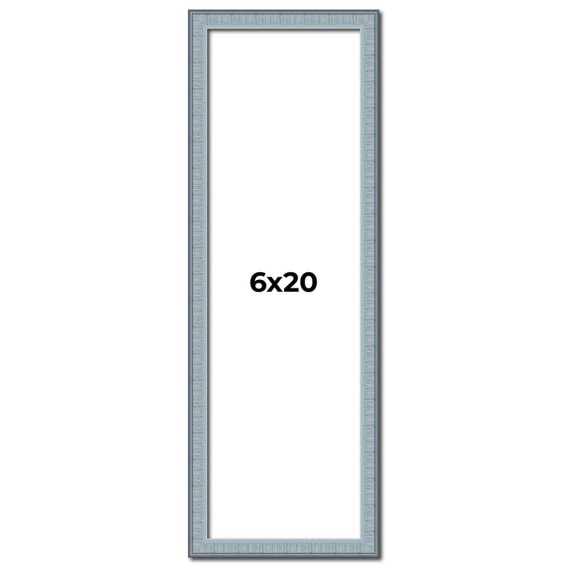 6x20 Frame Rustic Sky Blue Solid Wood Picture Frame | 0.75 Inch